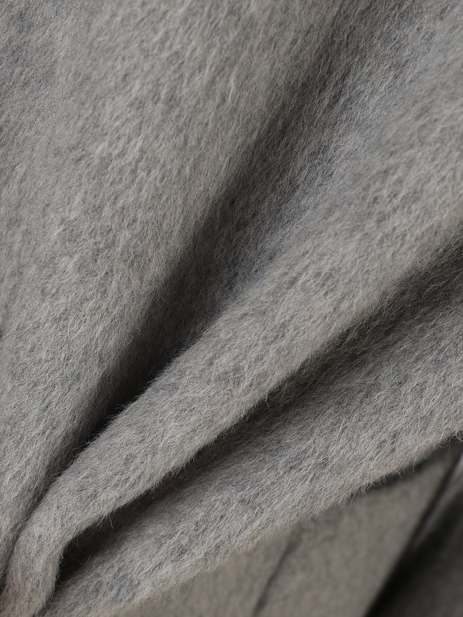 울 카멜 머플러 핸드메이드 코트 (MELANGE GREY)