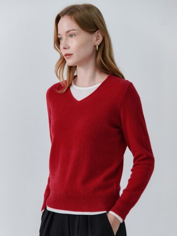 [케이미에르] 소프트 베이직 V넥 니트 풀오버