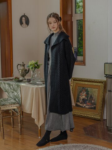 PM_Collared knit coat_2color