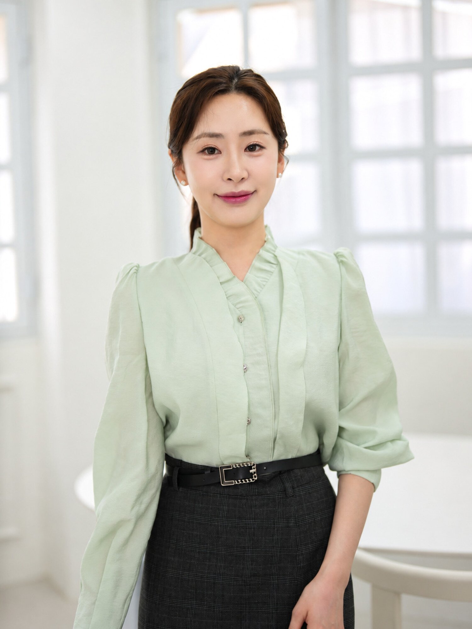 라피네 플로우 블라우스 (MINT)
