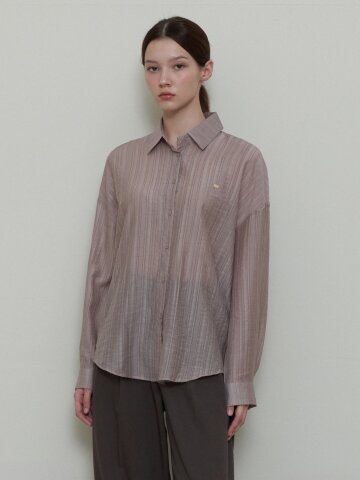 SEMI-SEE-THROUGH LOOSE FIT SHIRT_GREY