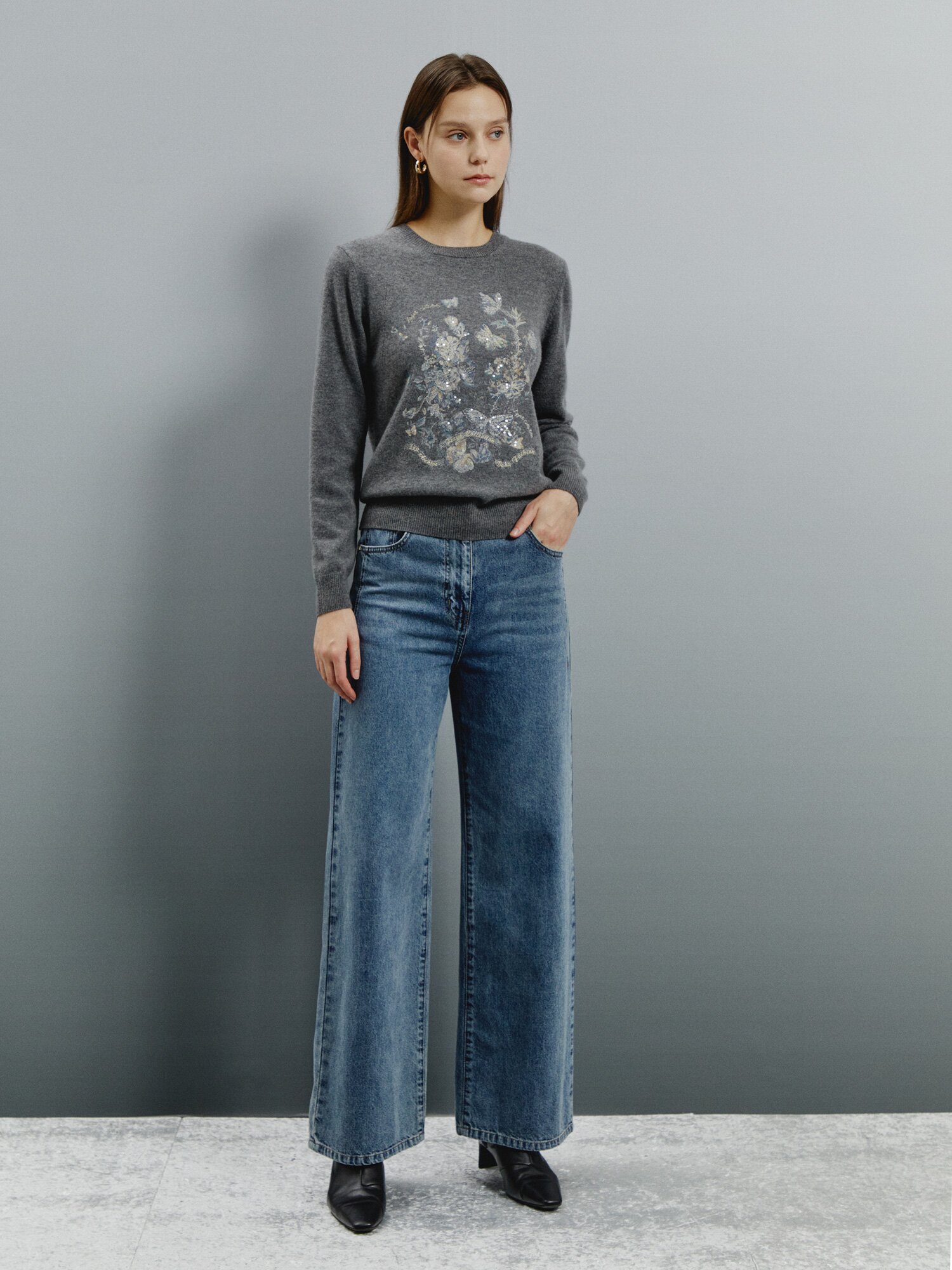 이지핏 스트레이트 캐주얼 데님 (BLUE)