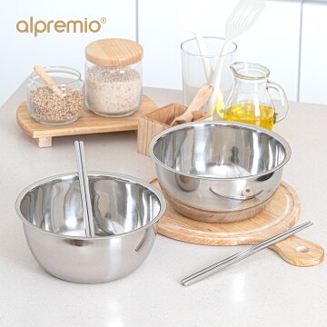 스텐 양푼이 세트 (양푼이 2P+젓가락 2P)