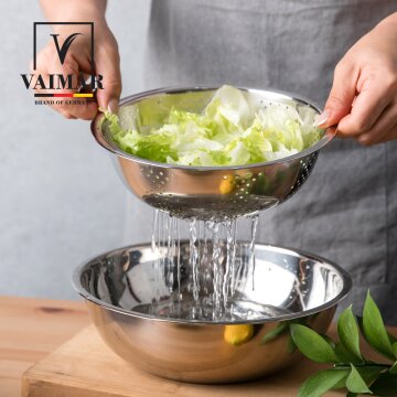 스텐 혼합 믹싱볼 3종세트 (믹싱볼+함지박+타공채반)