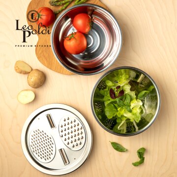 채반 믹싱볼 3종 세트 (믹싱볼+타공채반+야채커터)