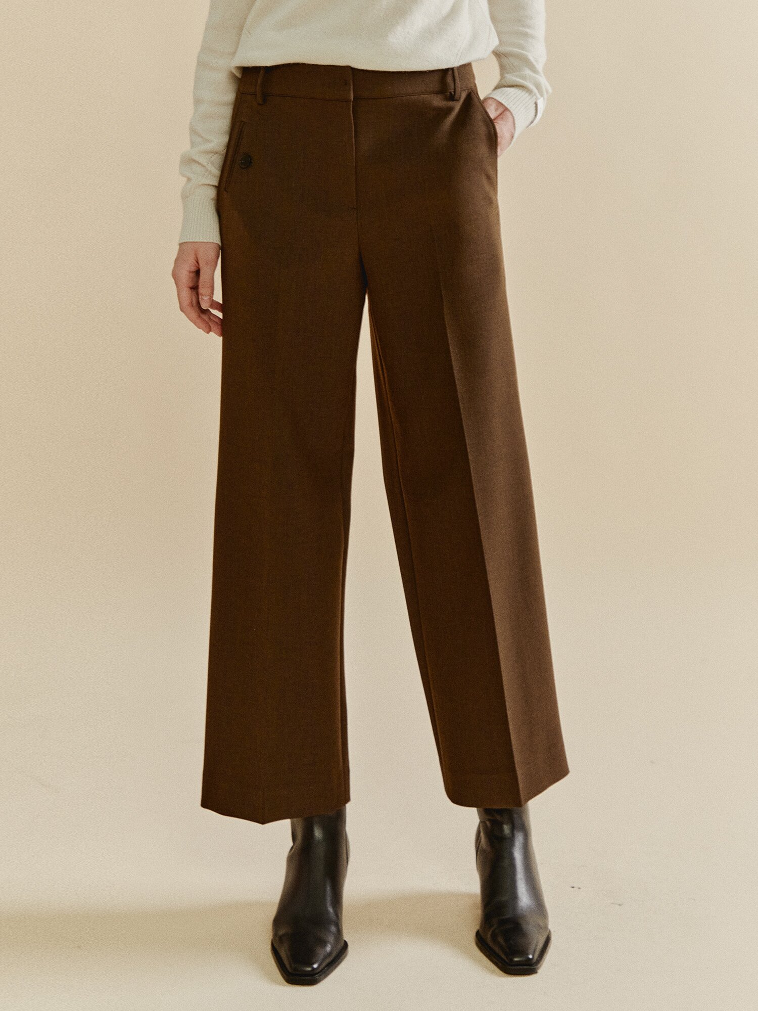 소프트 스트레치 팬츠 (DARK BROWN)