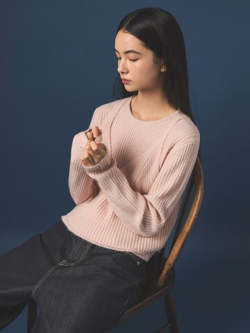 202510 VIA BUSTIER KNIT SET - PINK