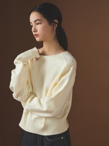 202510 BUTTON FINGER HOLE KNIT - IVORY