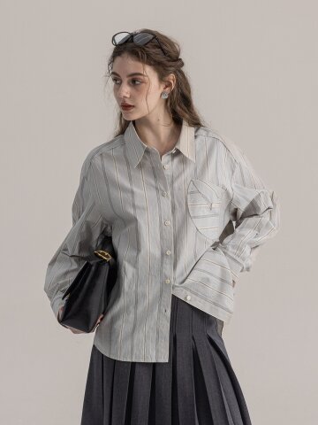 DA_Simple layered striped shirt_2color