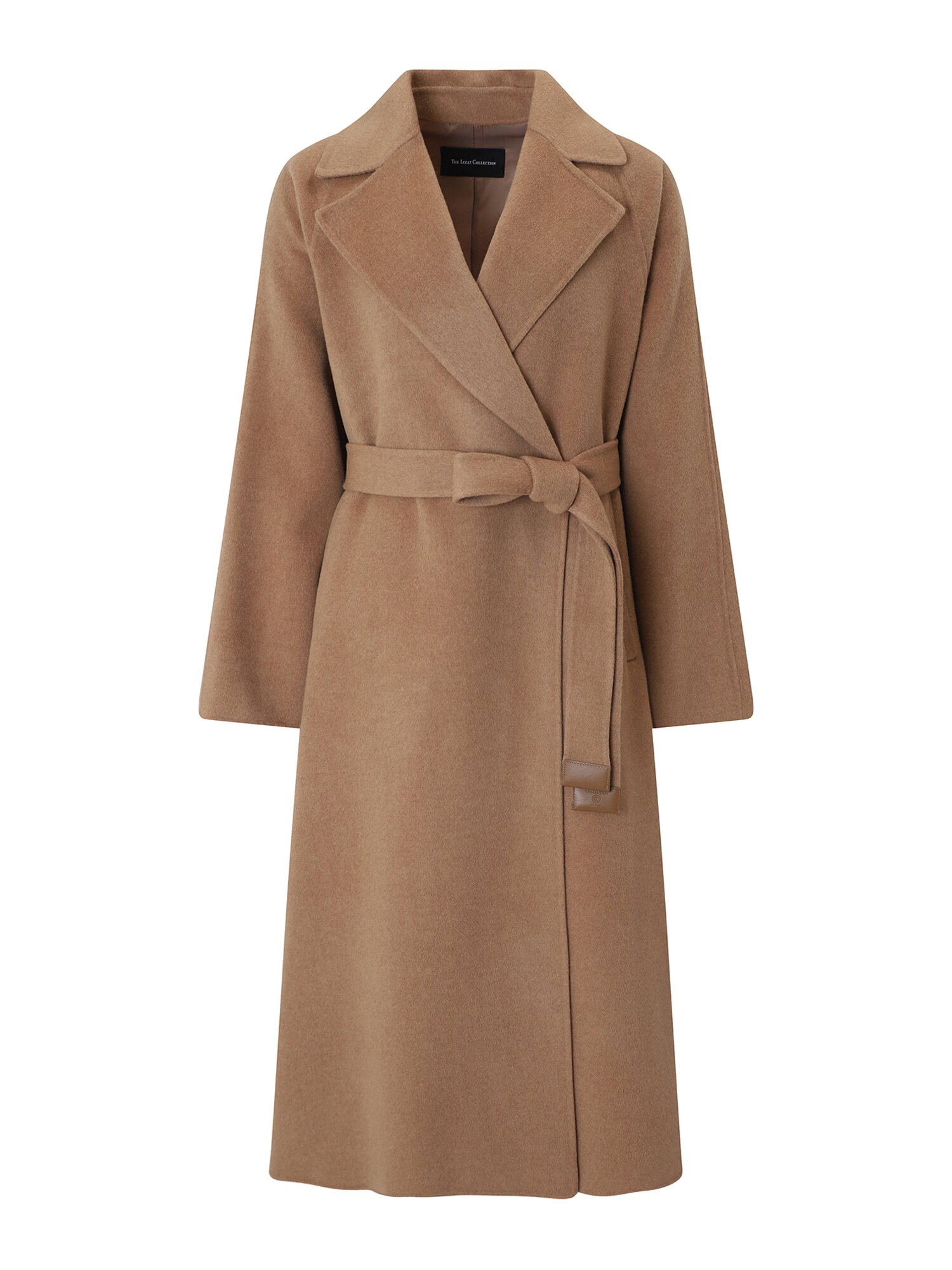 울 캐시미어 벨티드 더블 롱 코트 (CAMEL)