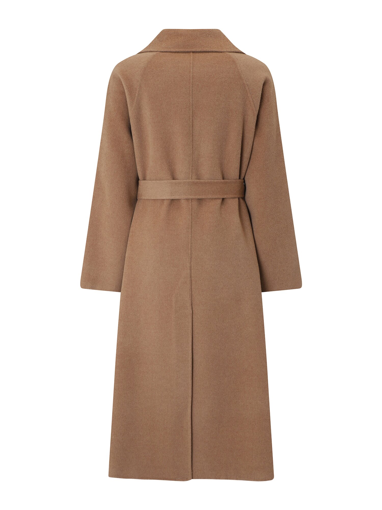 울 캐시미어 벨티드 더블 롱 코트 (CAMEL)