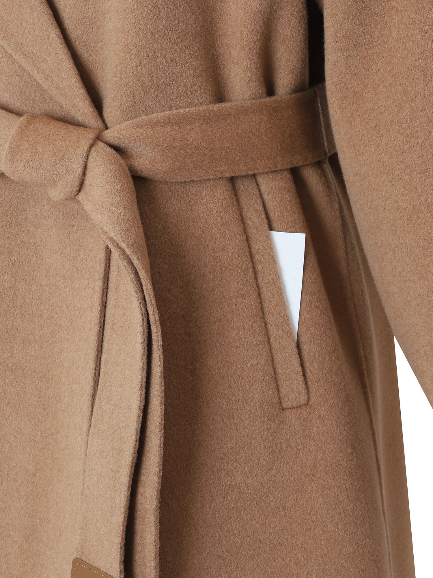 울 캐시미어 벨티드 더블 롱 코트 (CAMEL)