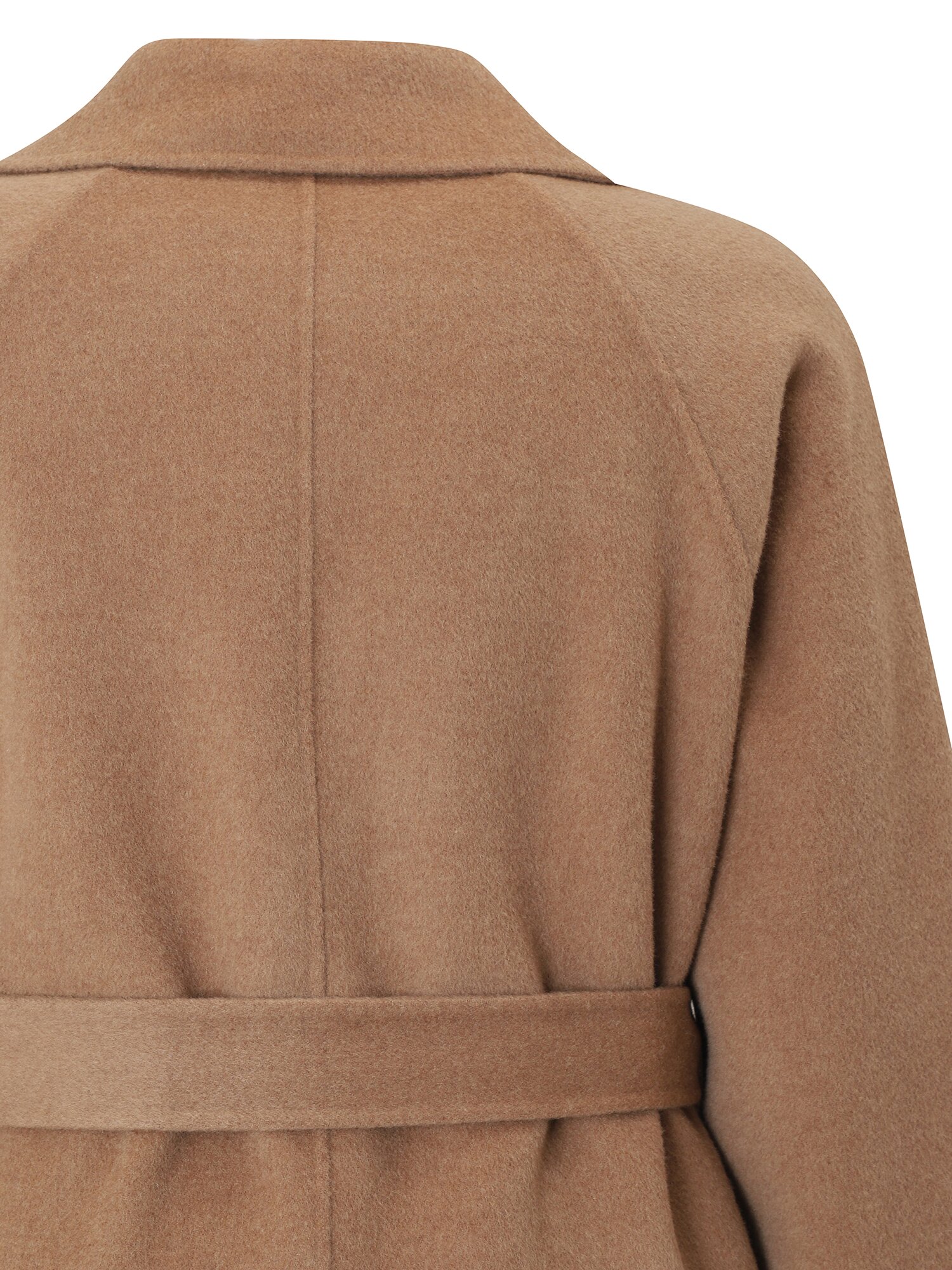 울 캐시미어 벨티드 더블 롱 코트 (CAMEL)