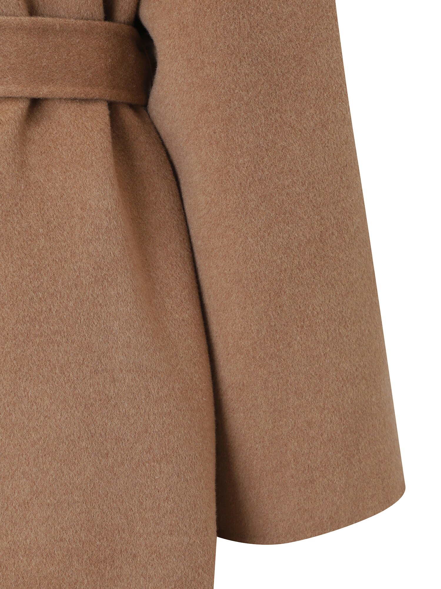 울 캐시미어 벨티드 더블 롱 코트 (CAMEL)