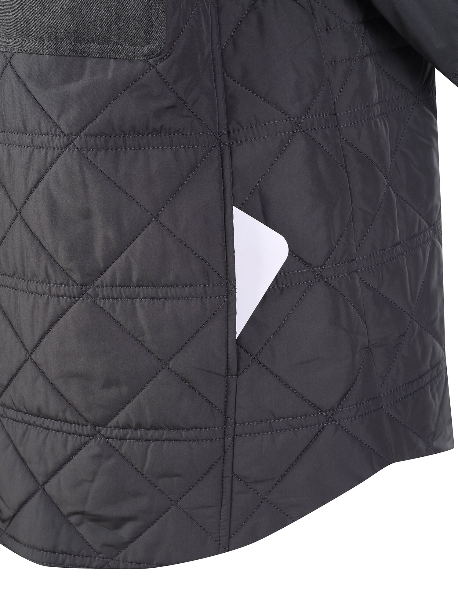 퀼팅 싱글 칼라 오버핏 셋업 재킷 (DARK GREY)