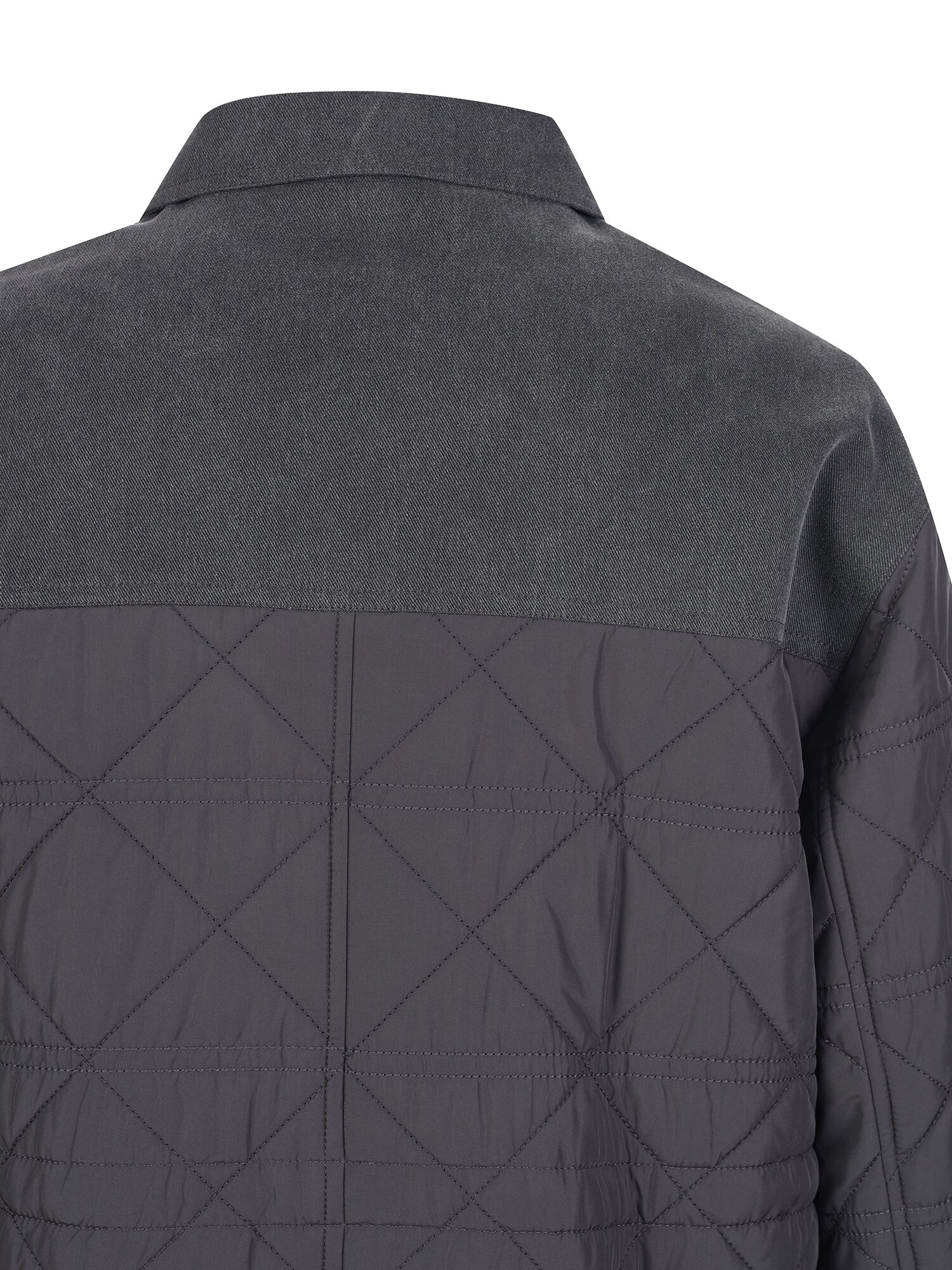 퀼팅 싱글 칼라 오버핏 셋업 재킷 (DARK GREY)