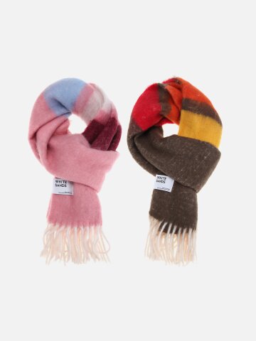 와이드 스트라이프 컬러믹스 머플러 리보스 (2 colors)