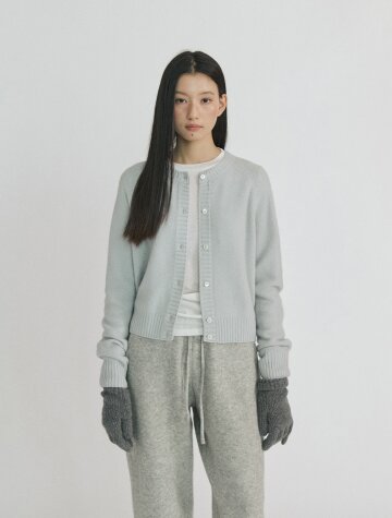 Soft Texture Raglan Knit Cardigan_MINT