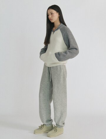 Knit Jogger Banding Pants_GREY