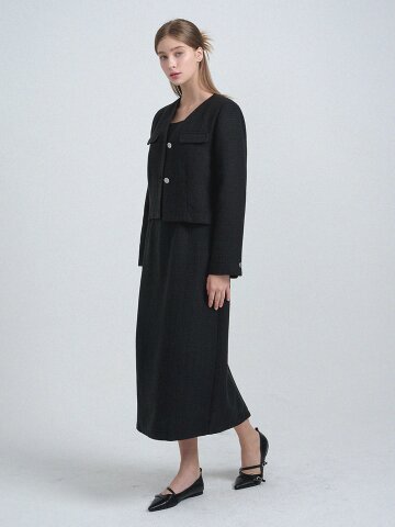 샤이나 트위드 자켓-드레스 셋업