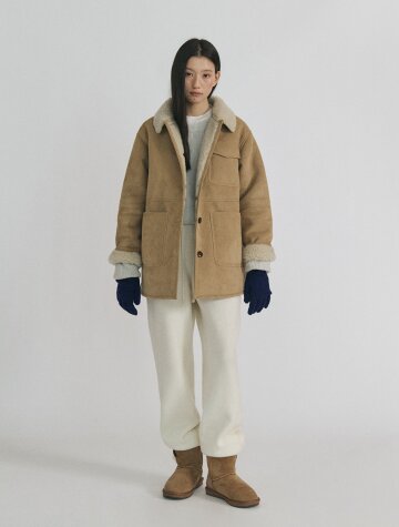 Merino Shearling Pocket Mustang_BEIGE