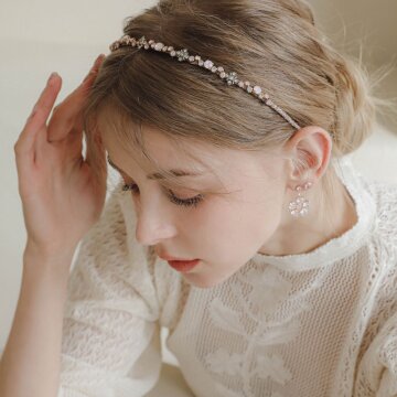 제이로렌 핑크오팔 크리스탈 큐빅 헤어밴드 H0212