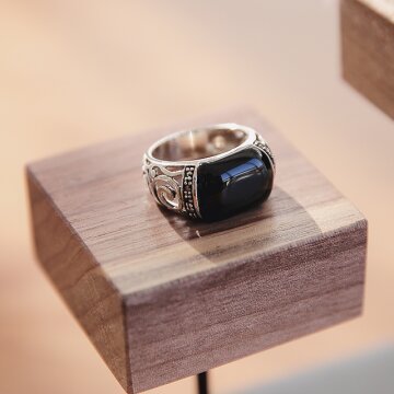 바이데이지 Br0198 오닉스 원석의 투각 실버반지