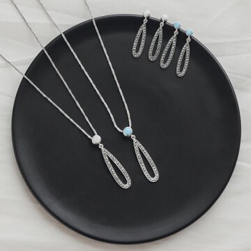 바이데이지 04Bn0372 10월탄생석 오팔 롱 실버목걸이