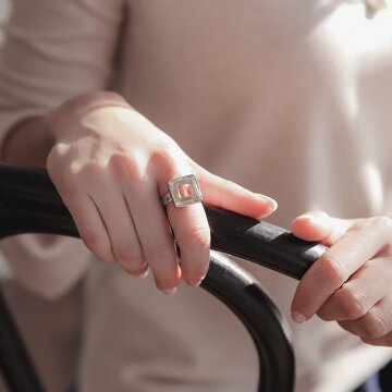 바이데이지 91Br0201 골든쉐도우 크리스탈 실버반지