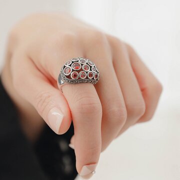 바이데이지 01Br0236 1월탄생석 가넷 고마루 실버반지