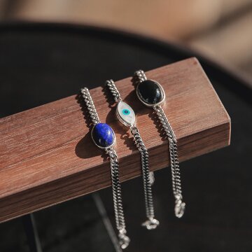 바이데이지 09Bl0266 이블아이 자개 실버팔찌