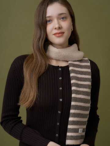 엘르 블래밍 스트라이프 롱 머플러 SE54MX308