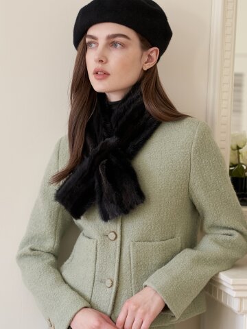 엘르 풀스킨라인밍크 머플러 SE34MF201