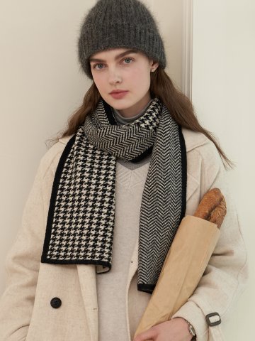 엘르 투헤이머플러 니트 롱 머플러 SE14MX319