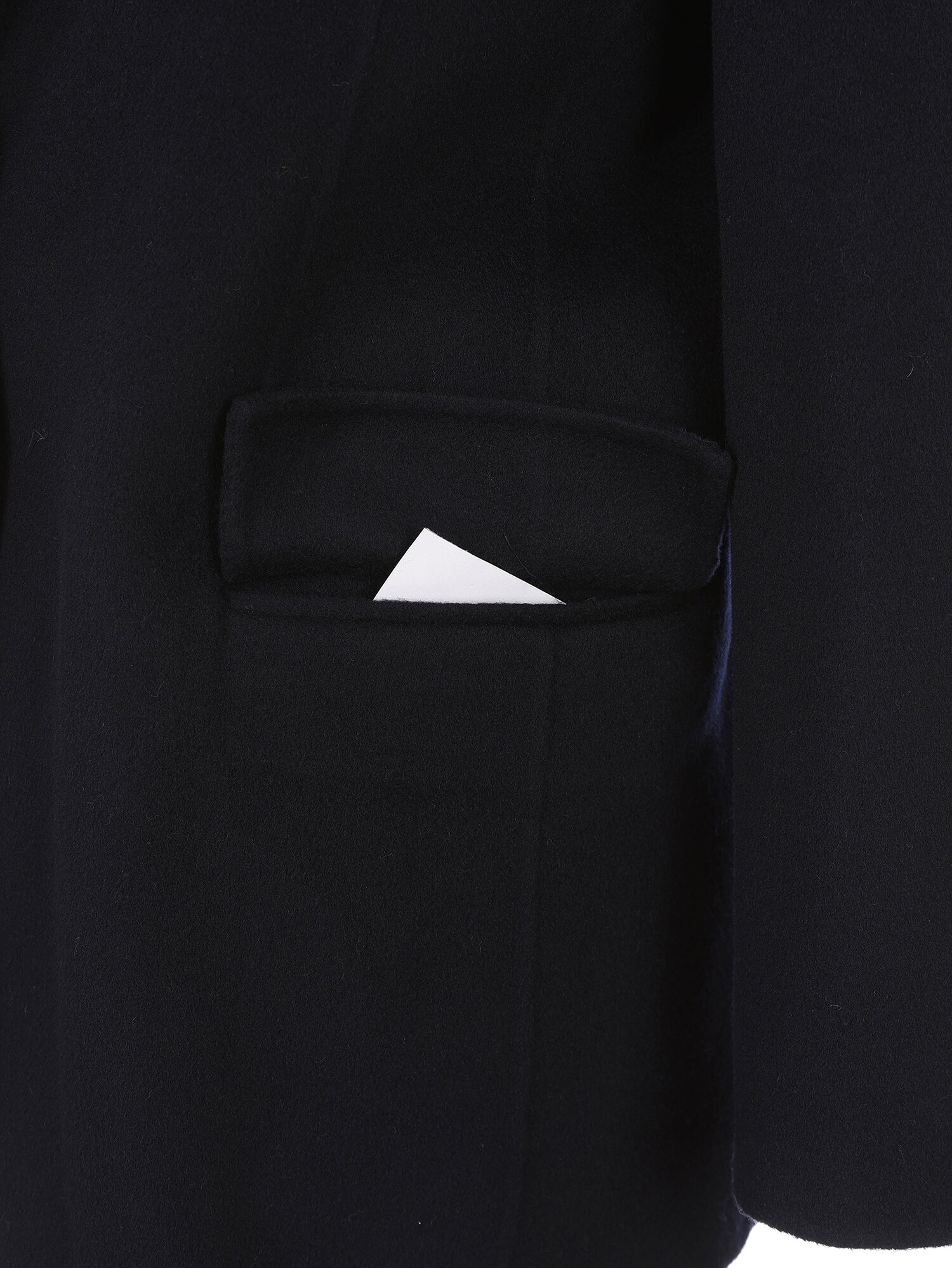 울 캐시미어 테일러드 하프 코트 (NAVY)