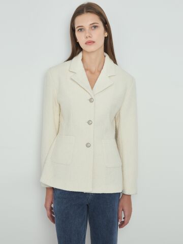 Poin Tweed Jacket_Ivory