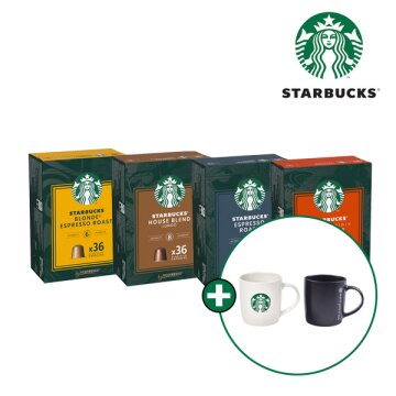 [네스프레소] 스타벅스 36입 커피캡슐 2박스 (4종 택1) + 스타벅스 머그컵 랜덤증정