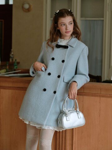 2/12예약배송_Cest_Double button wool half coat