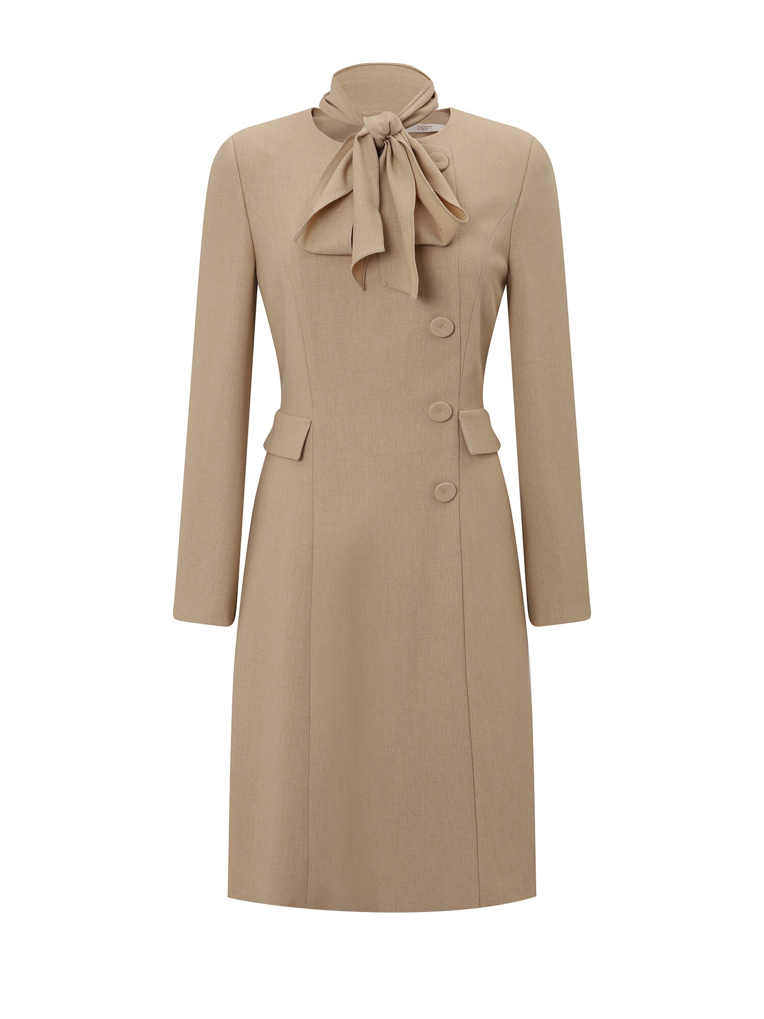 글리터 라운드넥 원피스 (BEIGE)