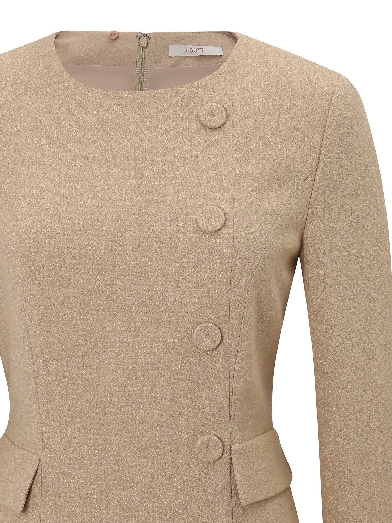 글리터 라운드넥 원피스 (BEIGE)