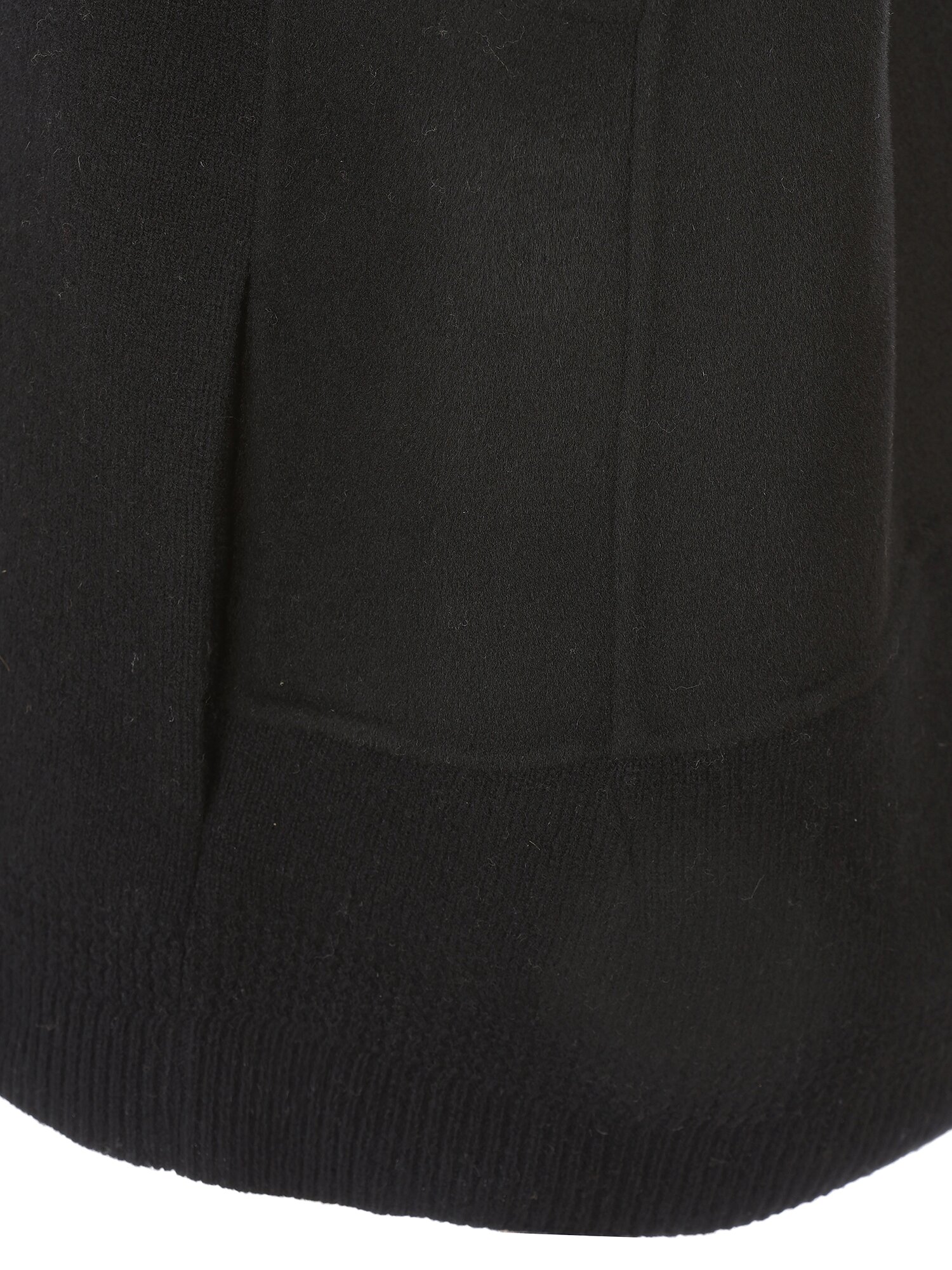 울 캐시미어 집업 니트 배색 베스트 (BLACK)