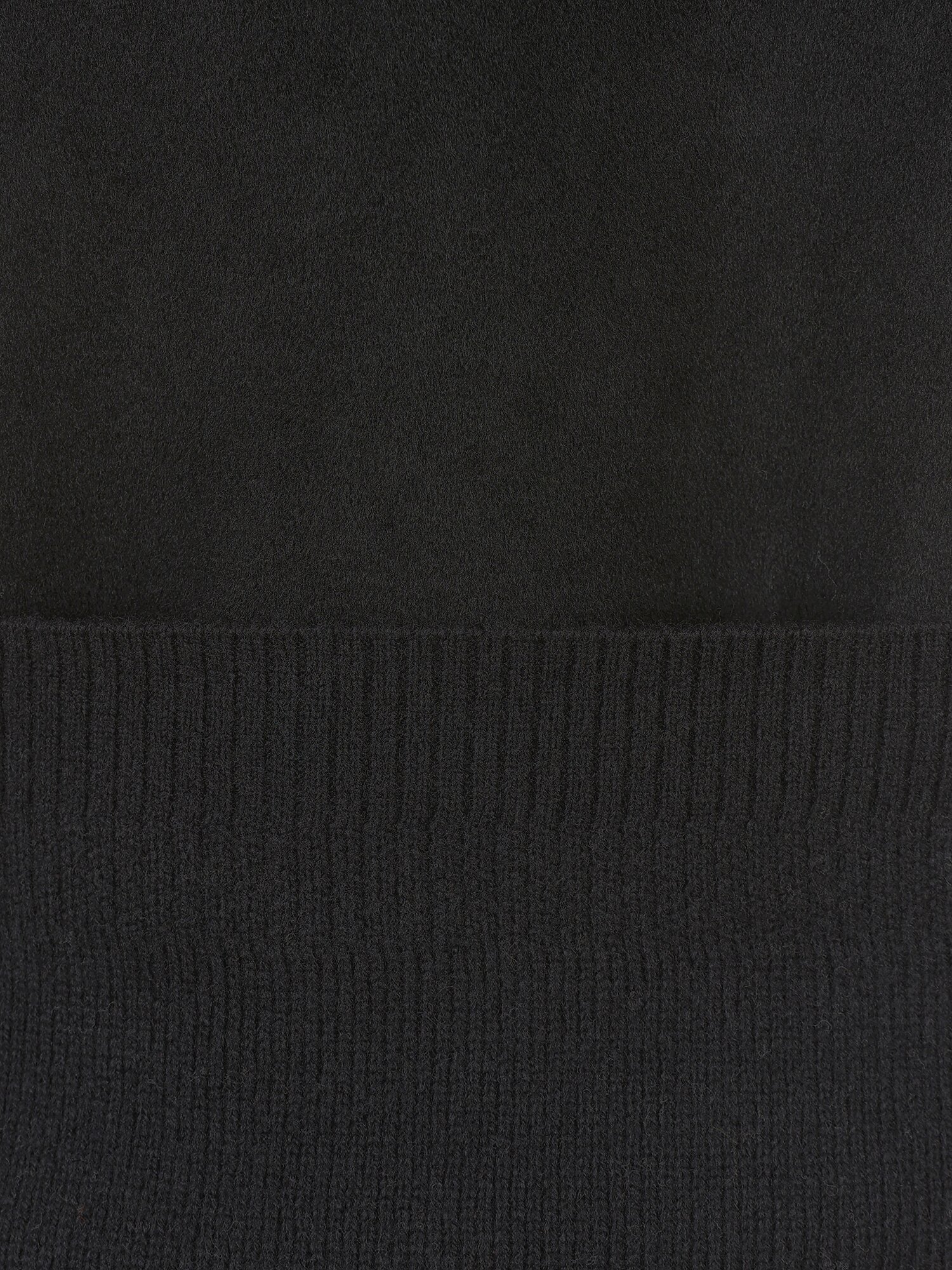 울 캐시미어 집업 니트 배색 베스트 (BLACK)