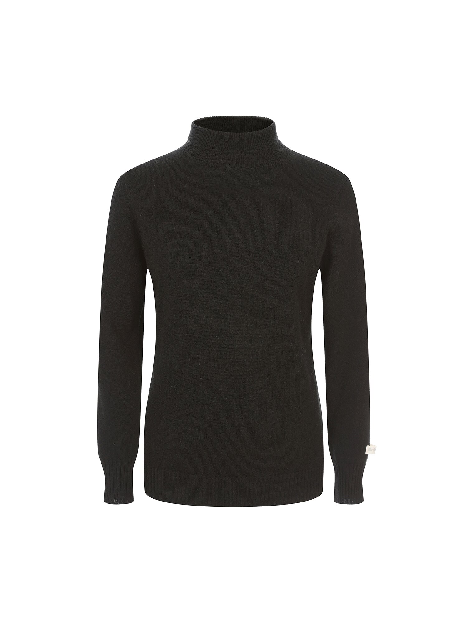 캐시미어 케이블 하이넥 풀오버 니트 (BLACK)