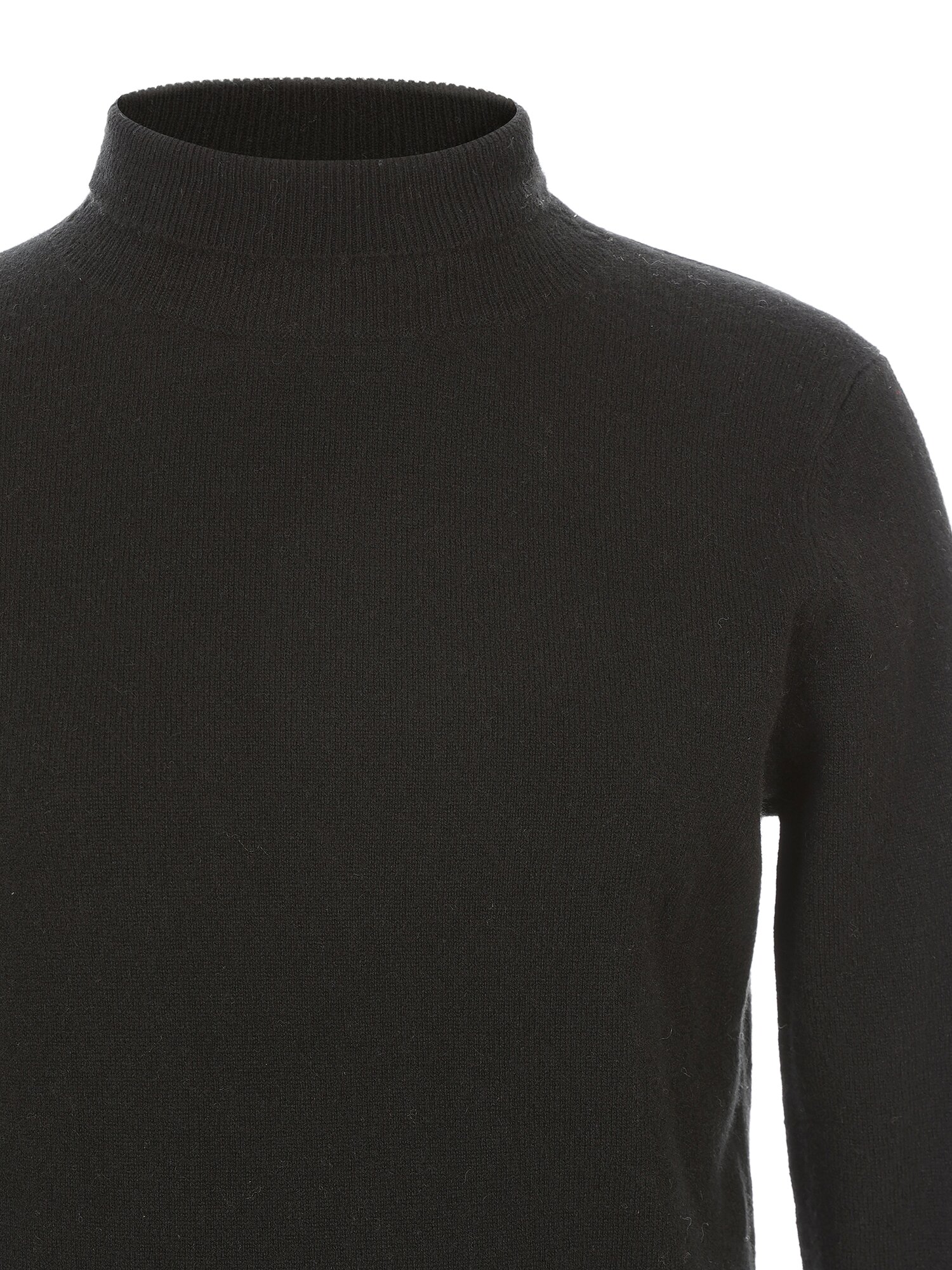 캐시미어 케이블 하이넥 풀오버 니트 (BLACK)