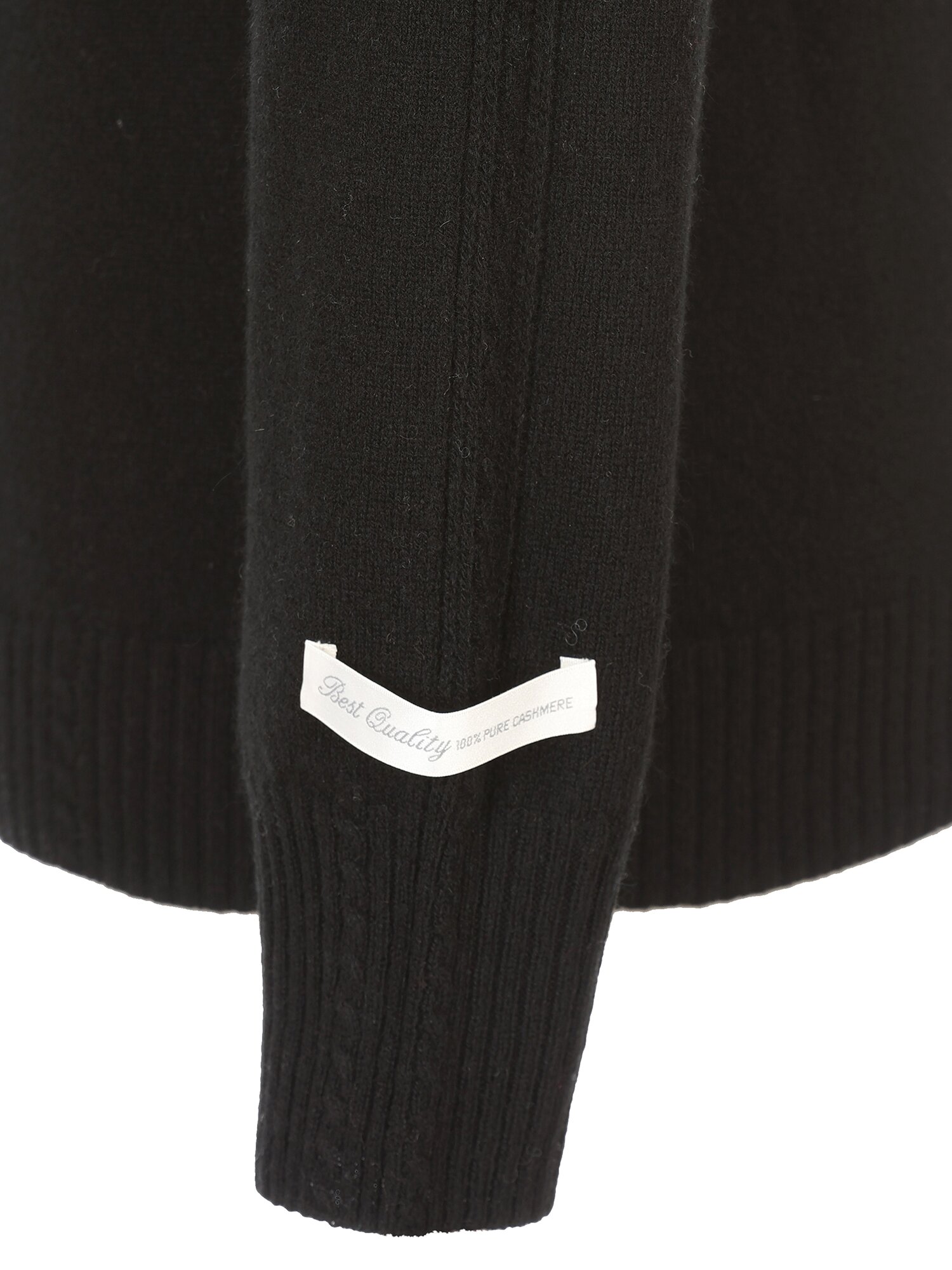 캐시미어 케이블 하이넥 풀오버 니트 (BLACK)