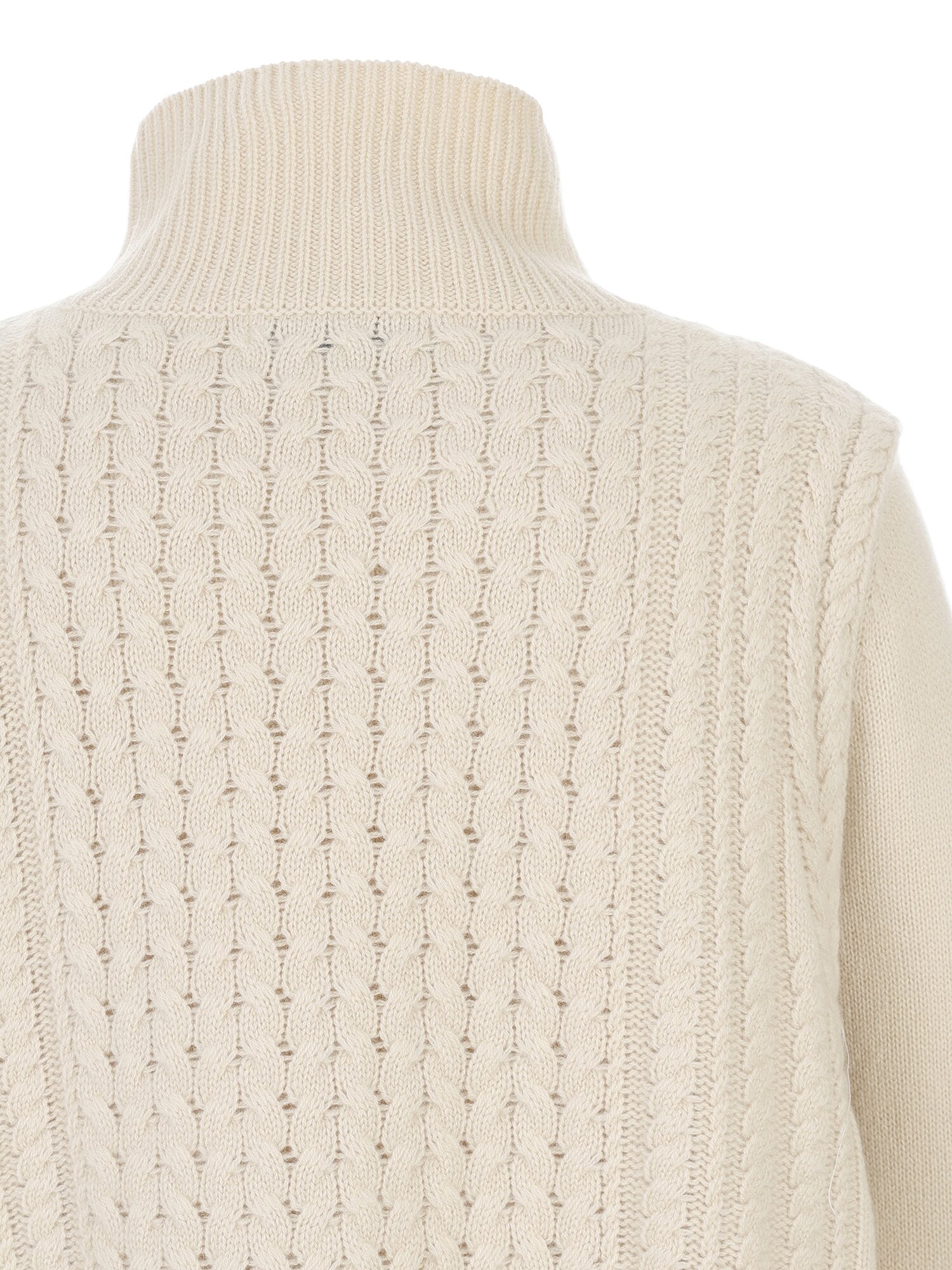 울 케이블 베스트 레이어드 니트 원피스 (LIGHT BEIGE)