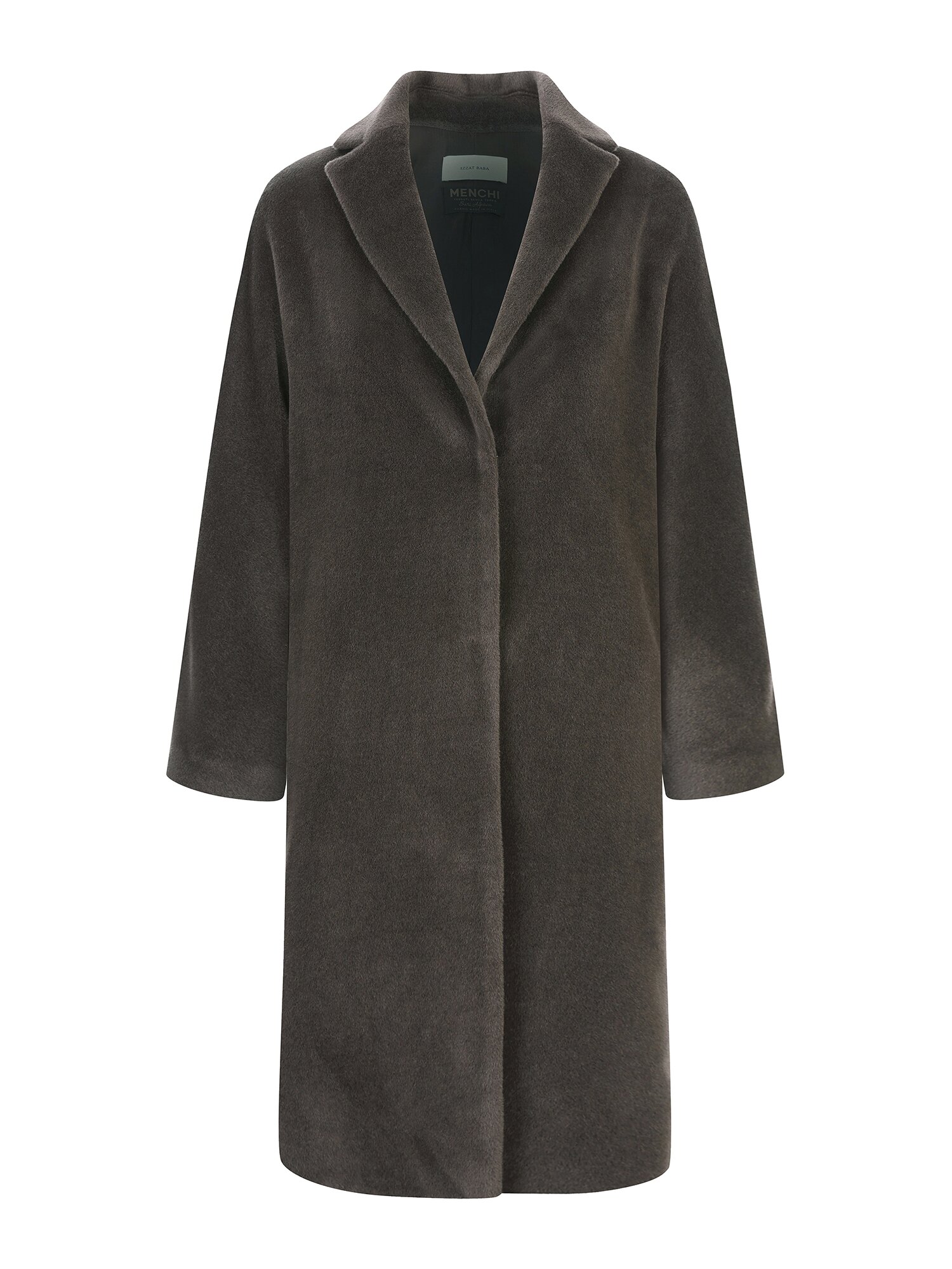 울 알파카 테일러드 롱 코트 (BROWN)