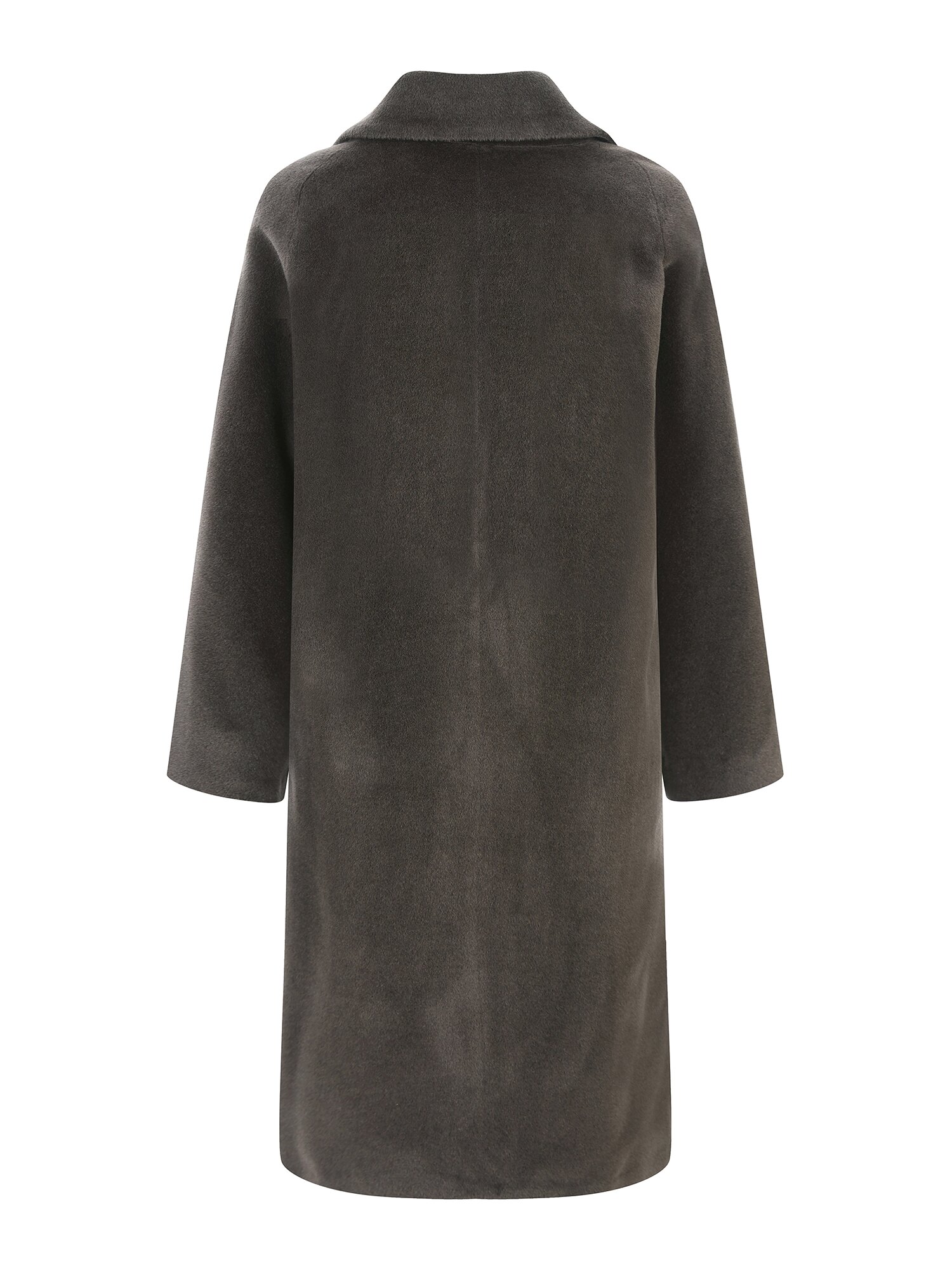 울 알파카 테일러드 롱 코트 (BROWN)