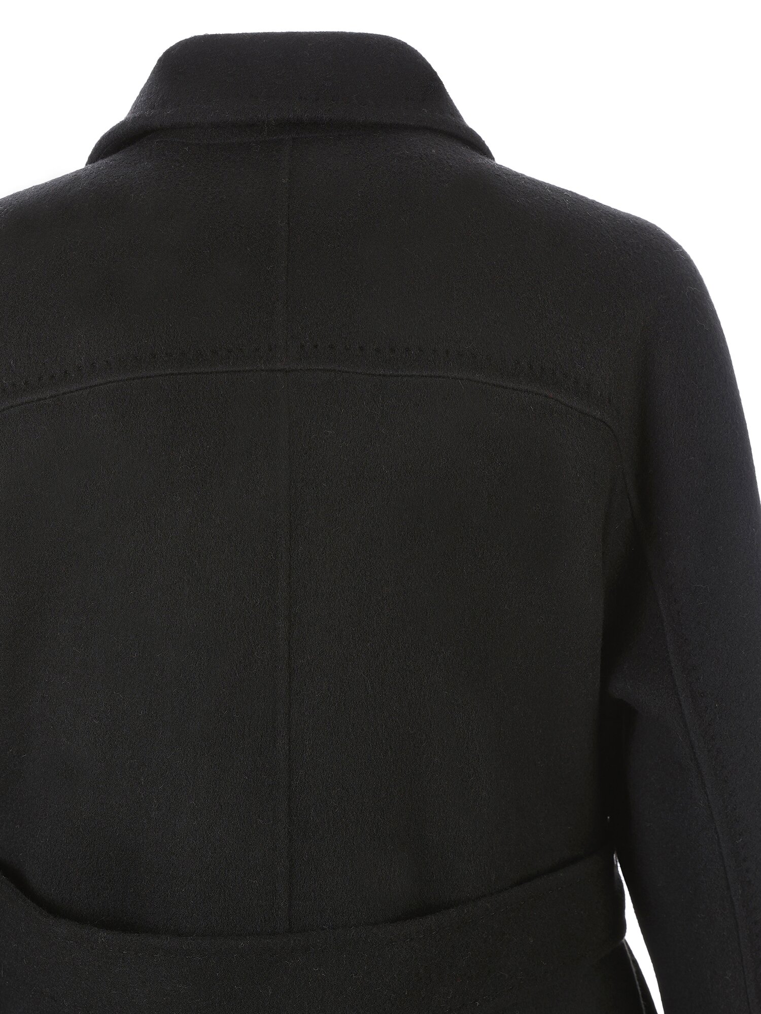 울 캐시미어 벨티드 롱 코트 (BLACK)