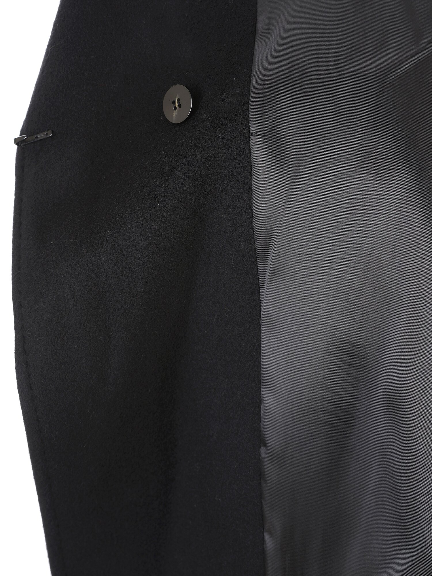 울 캐시미어 벨티드 롱 코트 (BLACK)